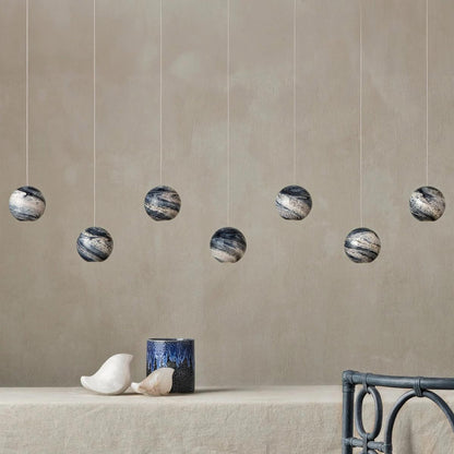 Palatino Linear Multi Pendant Light in living room.