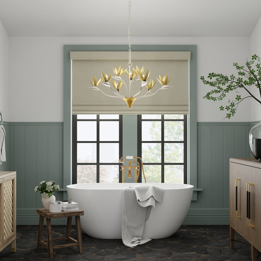 Paradiso Chandelier in bathroom.