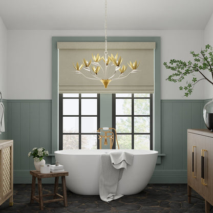 Paradiso Chandelier in bathroom.