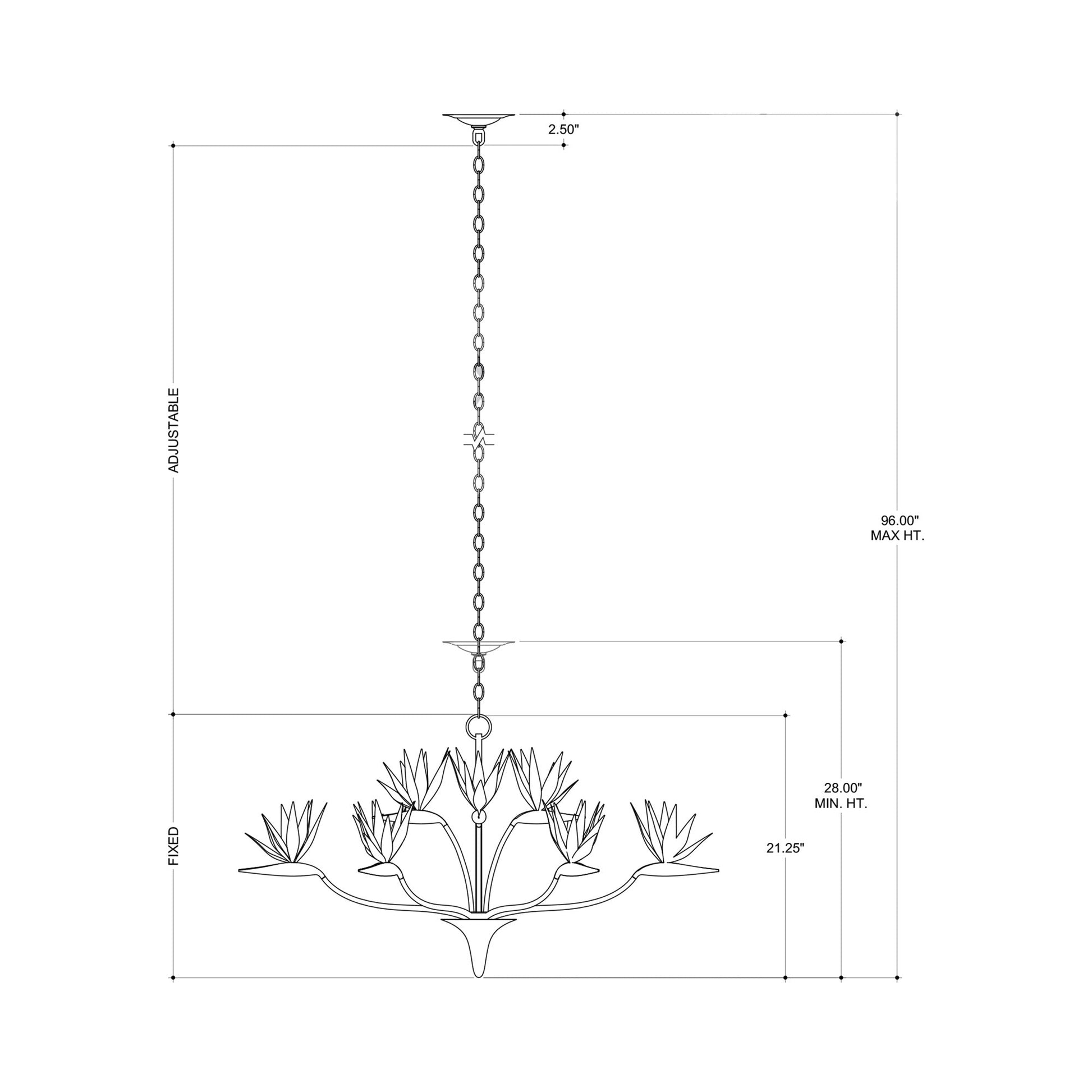 Paradiso Chandelier - line drawing