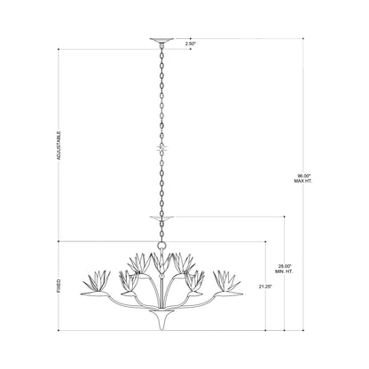 Paradiso Chandelier - line drawing