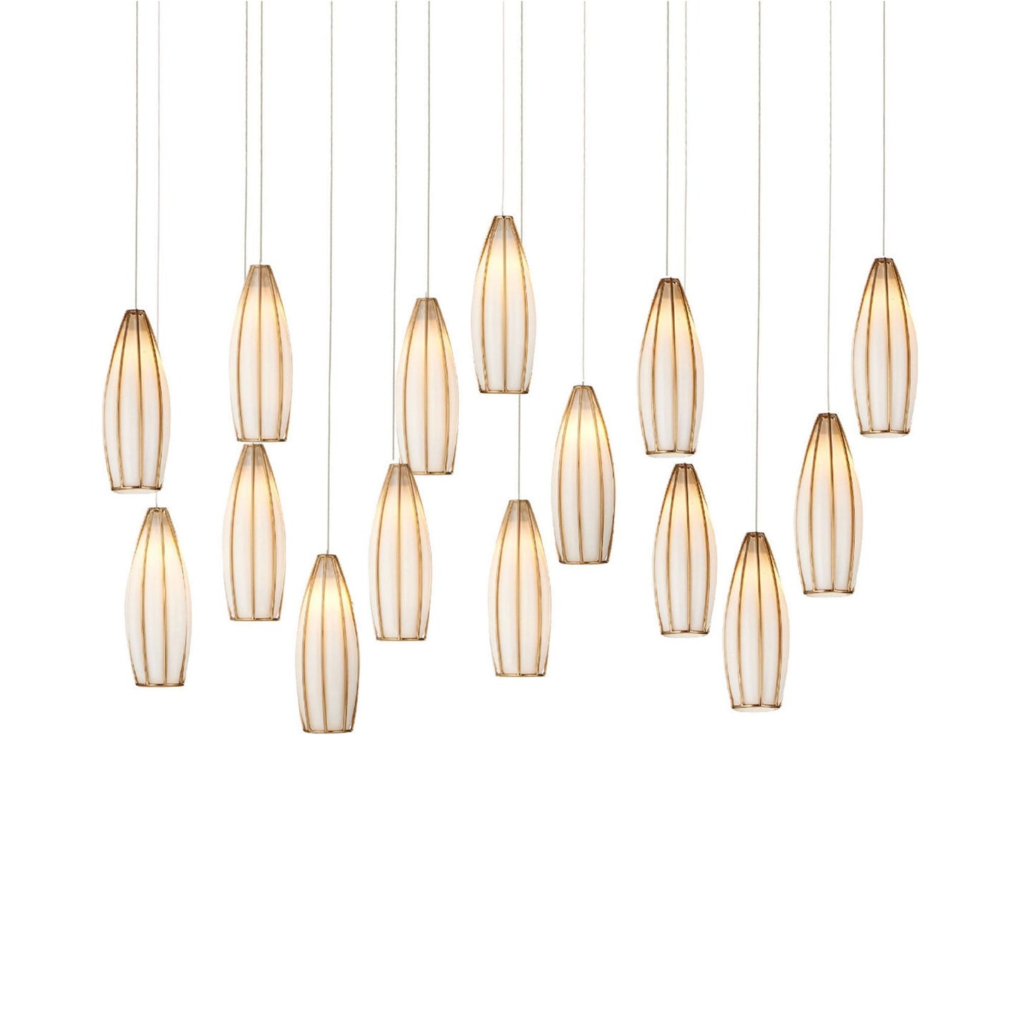 Parish Rectangular Multi Light Pendant Light (15-Light).