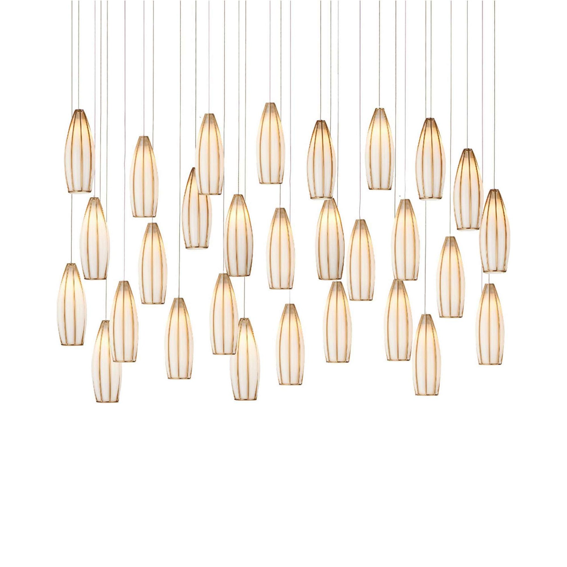 Parish Rectangular Multi Light Pendant Light (30-Light).