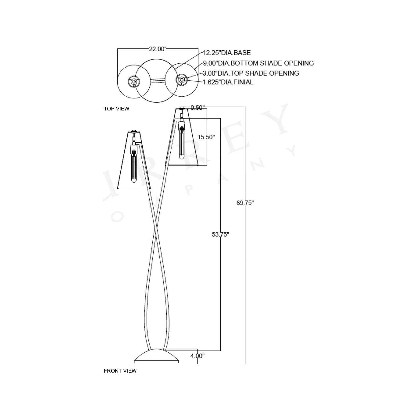 Pas Floor Lamp - line drawing.