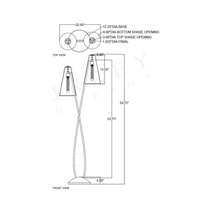 Pas Floor Lamp - line drawing.