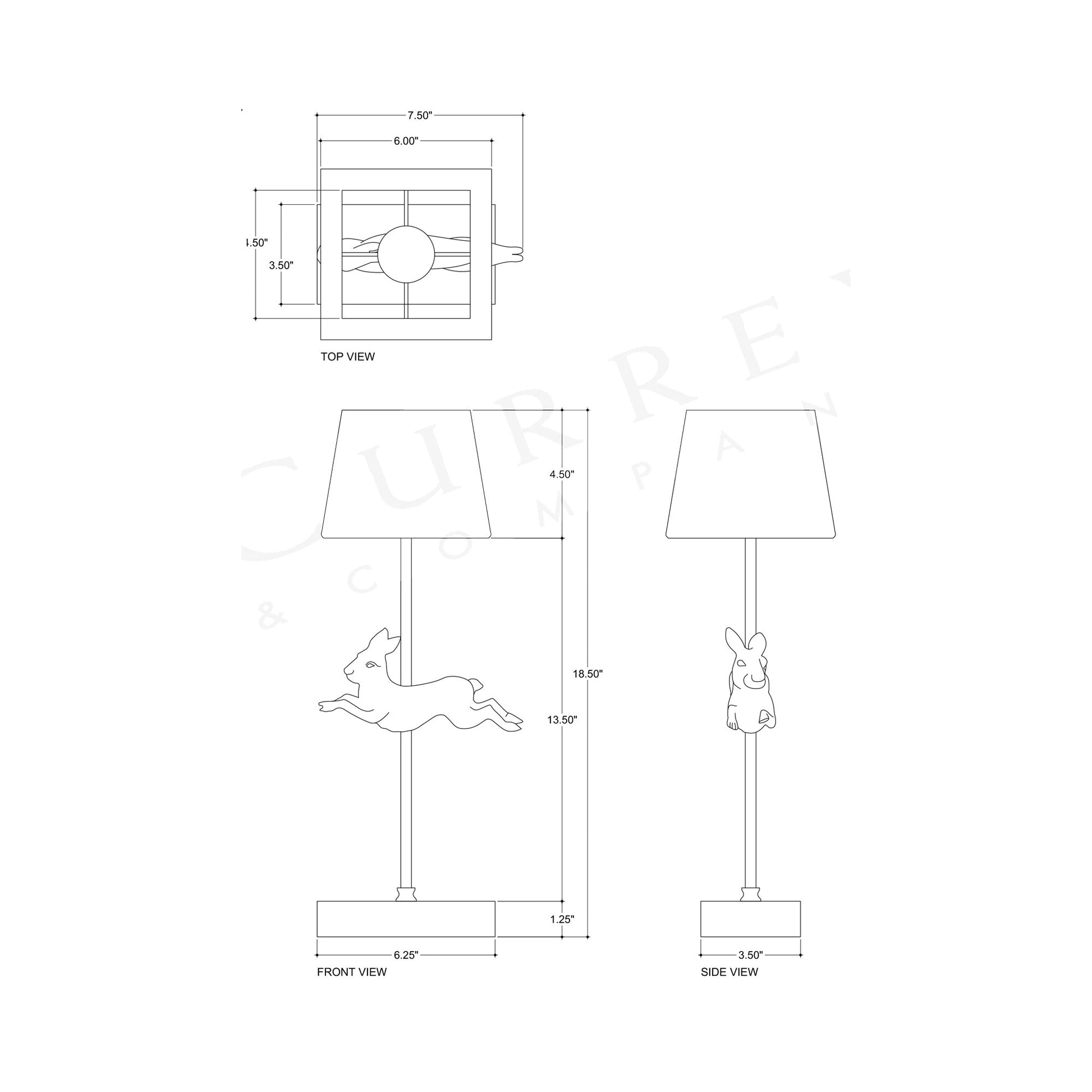 Patter Table Lamp - line drawing.