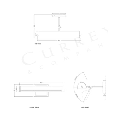 Pendleton LED Picture Light - line drawing.