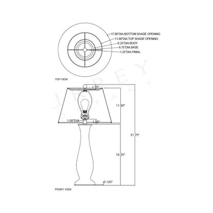 Penna Table Lamp - line drawing.
