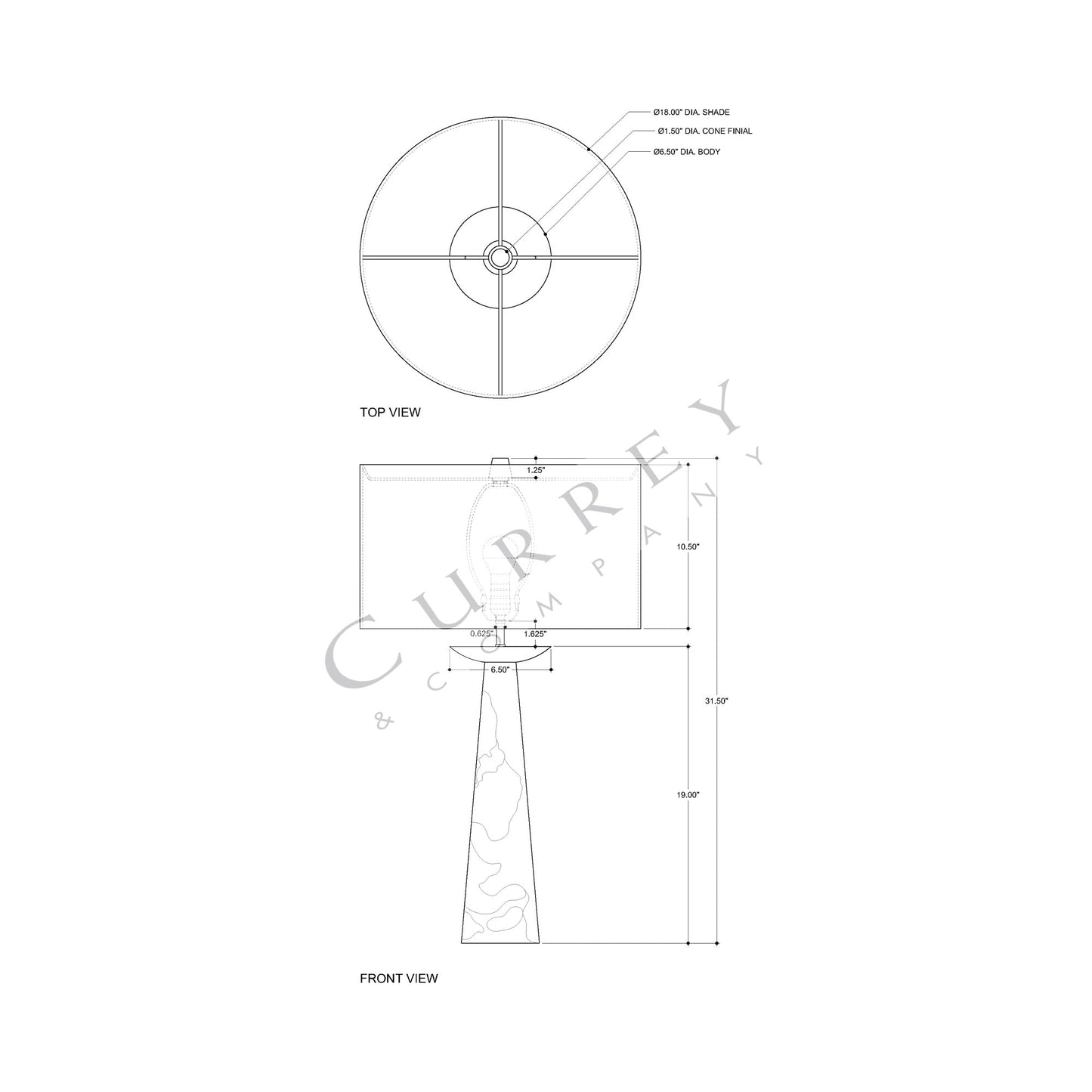 Pharos Table Lamp - line drawing.