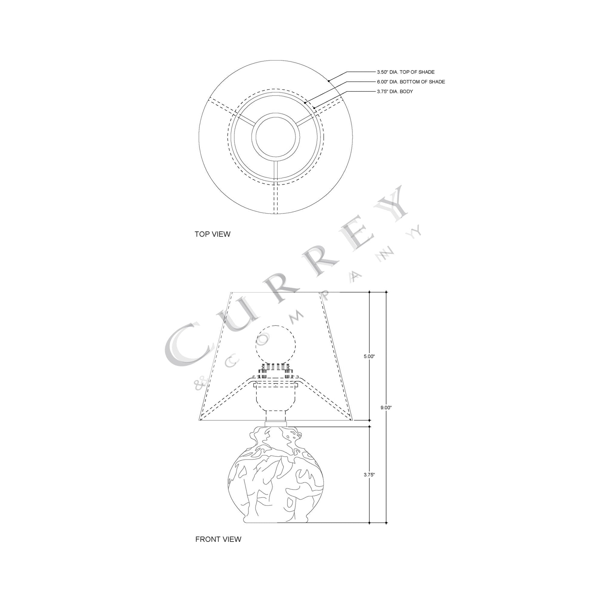Piccolo Mini Table Lamp - line drawing.