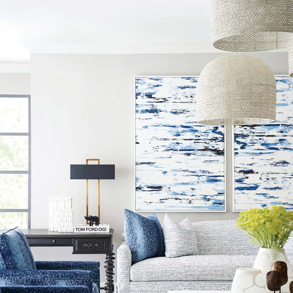 Piero Chandelier in living room.