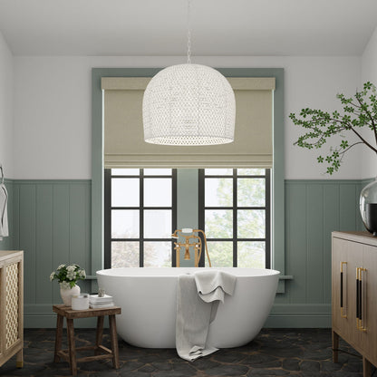 Piero Chandelier in bathroom.