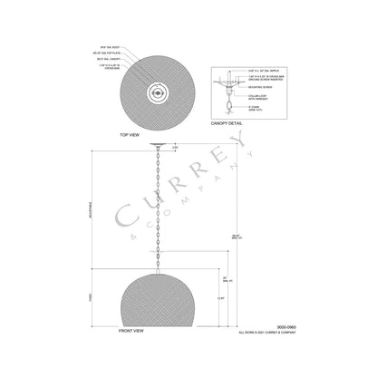Piero Pendant Light - line drawing.