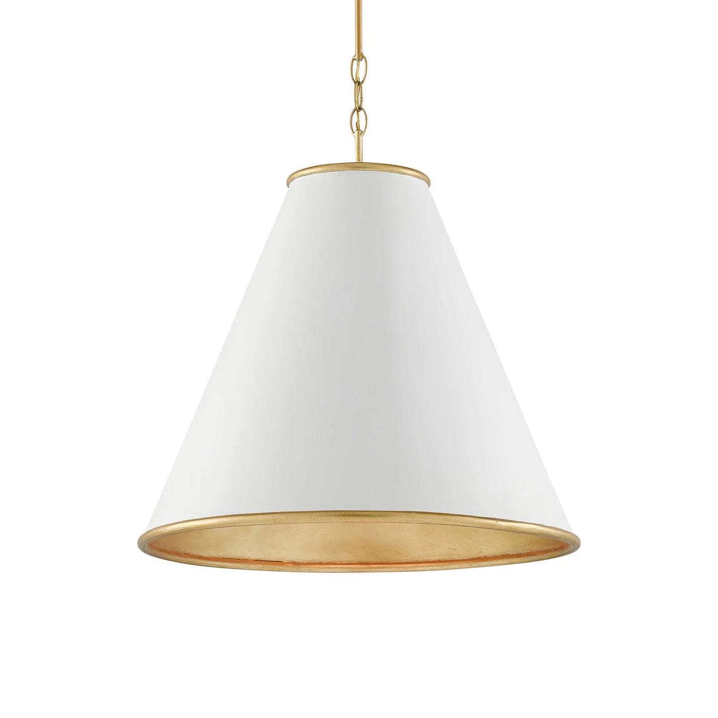 Pierrepont Pendant Light in Painted Gesso White (Large).