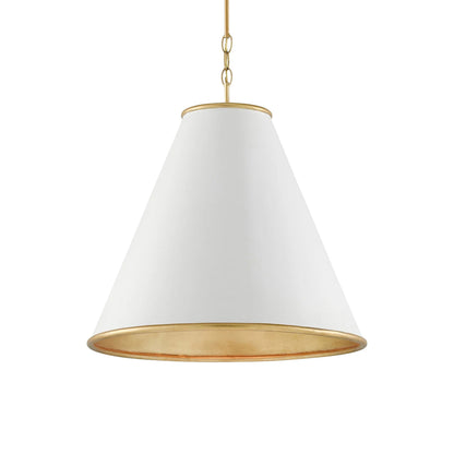 Pierrepont Pendant Light in Painted Gesso White (Large).