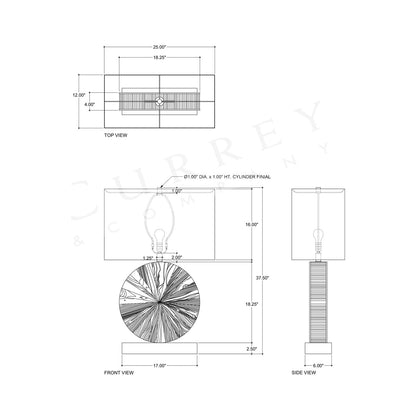 Pinion Table Lamp - line drawing.