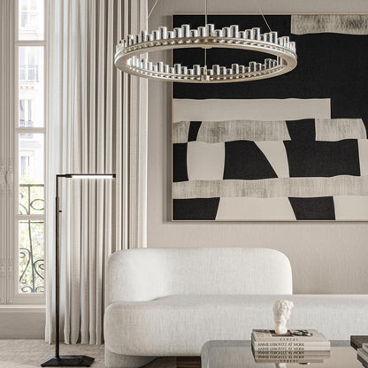 Pleiades LED Chandelier in living room.