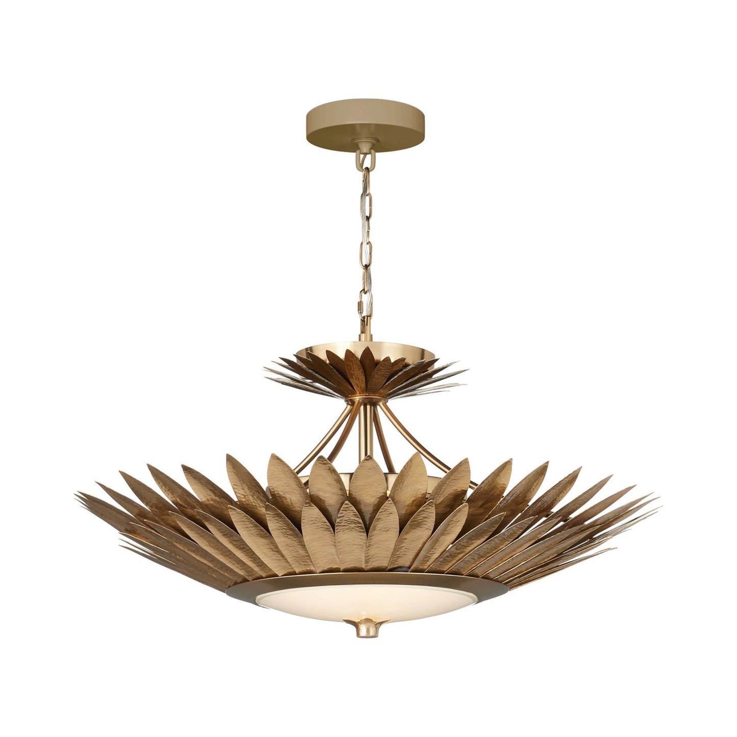 Plumage LED Semi Flush Convertible Pendant Light.