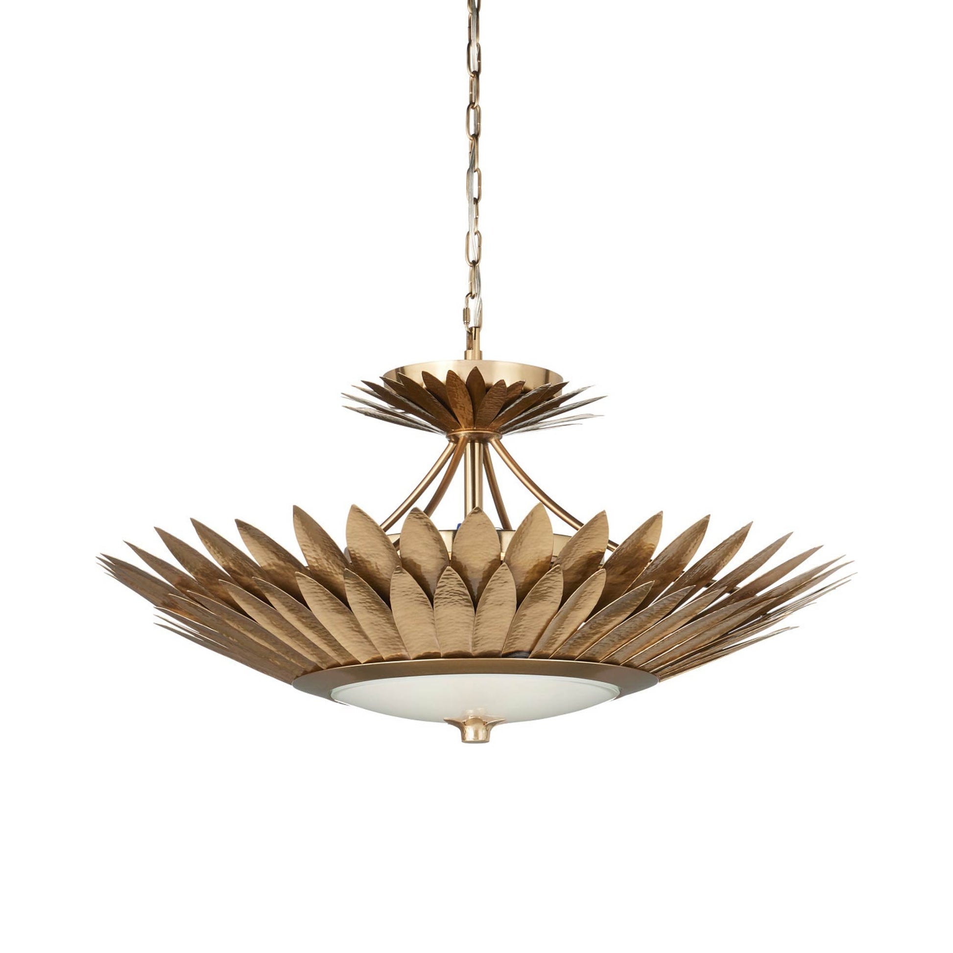 Plumage LED Semi Flush Convertible Pendant Light in Detail.