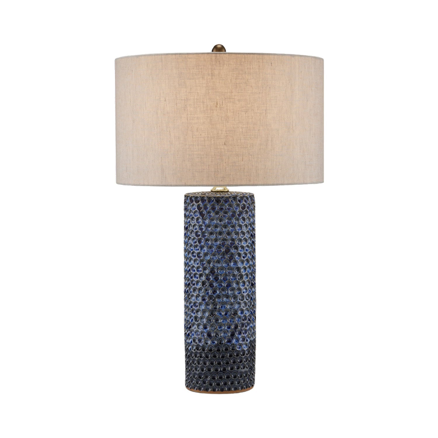 Polka Dot Table Lamp in Reactive Blue/Polished Brass.
