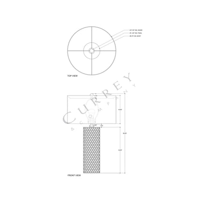 Polka Dot Table Lamp - line drawing.