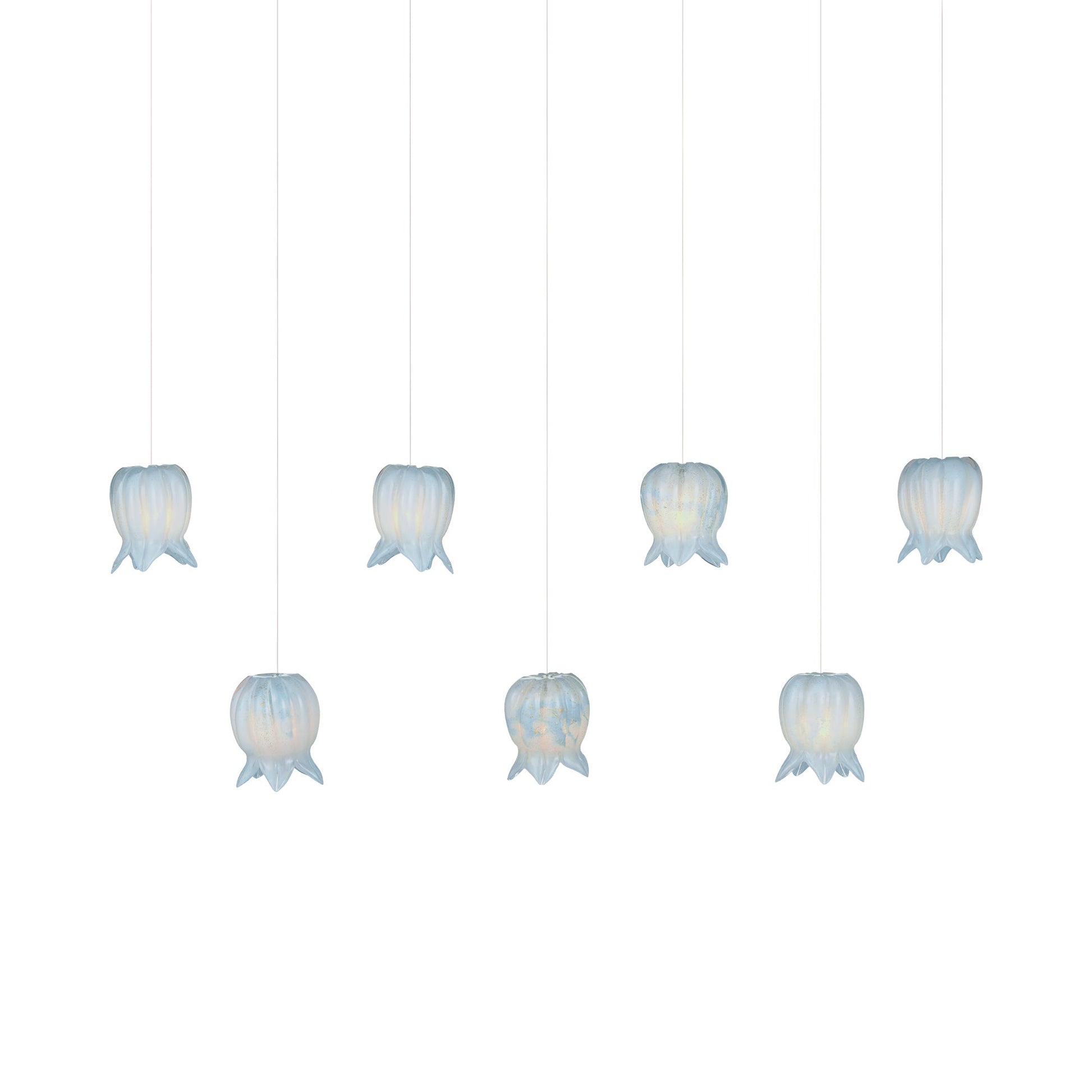 Polpo Linear Pendant Light in Blue (7-Light).