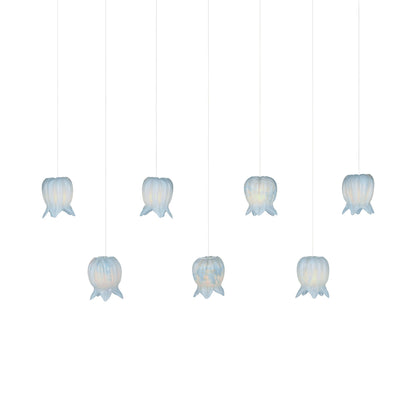 Polpo Linear Pendant Light in Blue (7-Light).