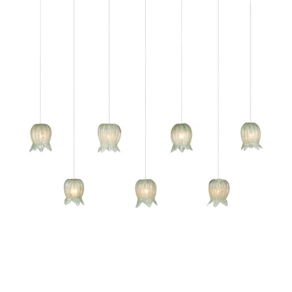 Polpo Linear Pendant Light in Green (7-Light).