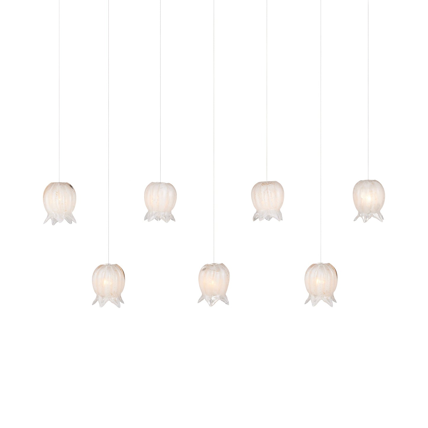 Polpo Linear Pendant Light in White (7-Light).