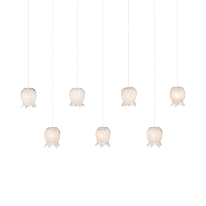 Polpo Linear Pendant Light in White (7-Light).
