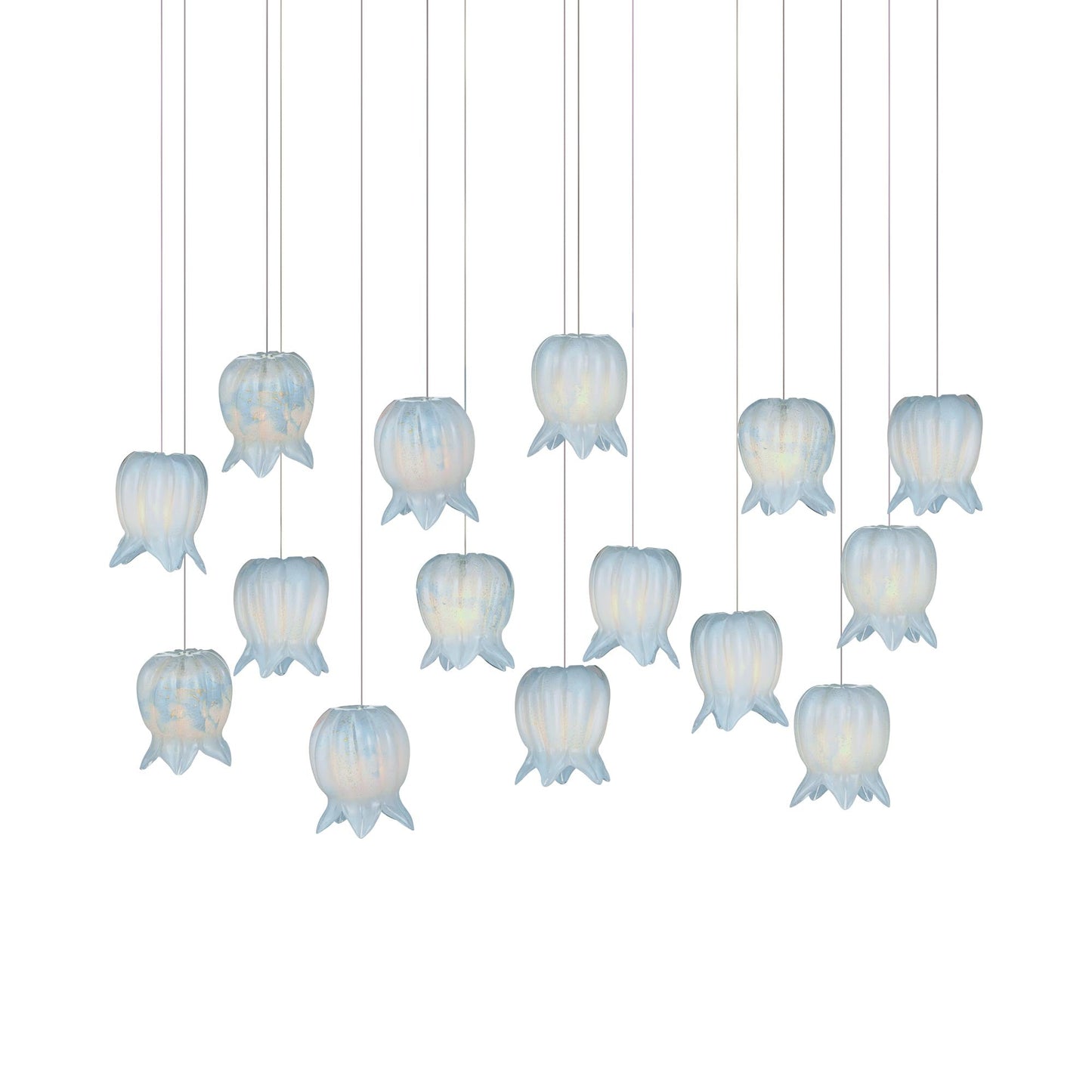 Polpo Linear Pendant Light in Blue (15-Light).