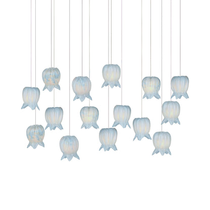 Polpo Linear Pendant Light in Blue (15-Light).