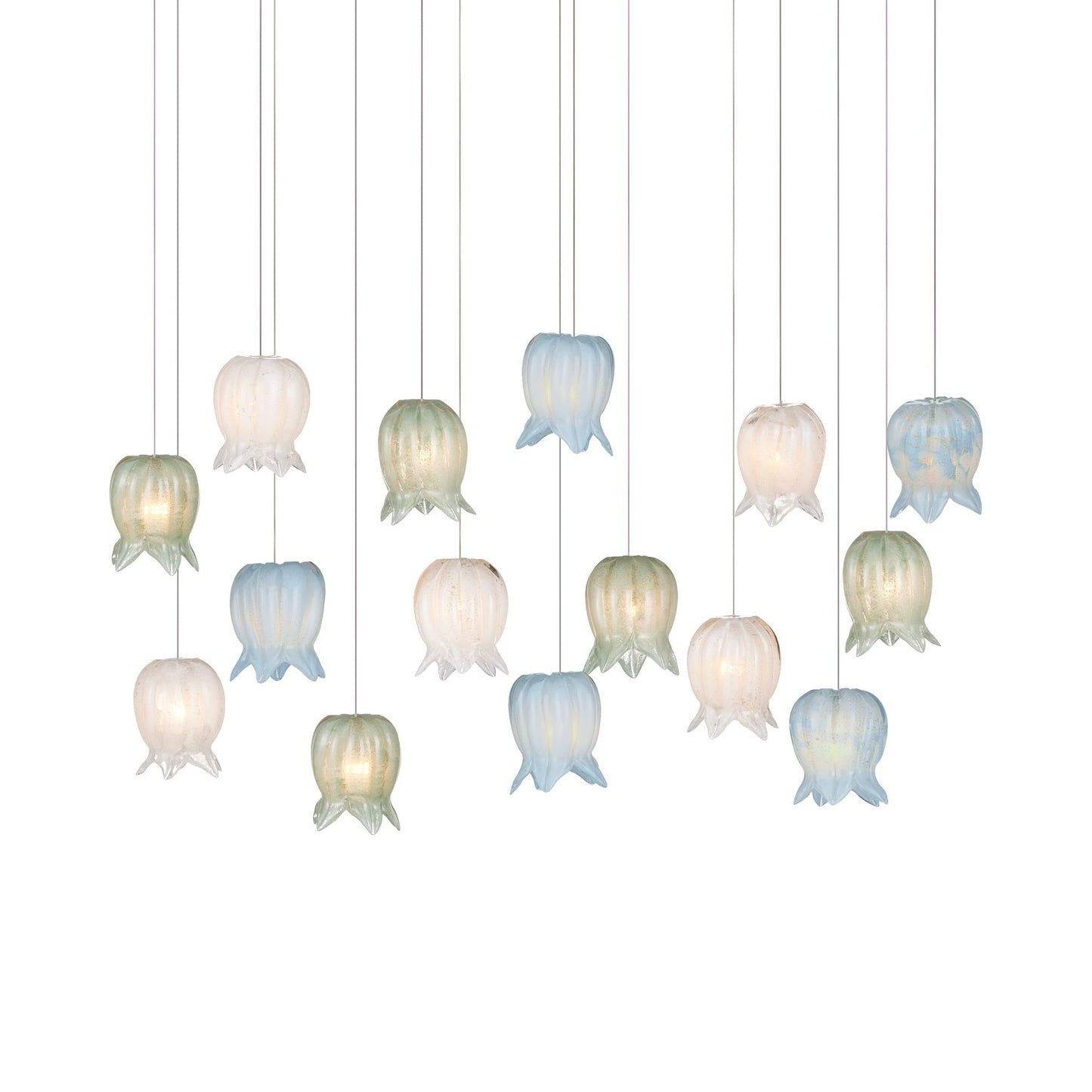 Polpo Linear Pendant Light in Multi-color (15-Light).