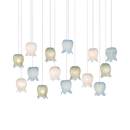 Polpo Linear Pendant Light in Multi-color (15-Light).