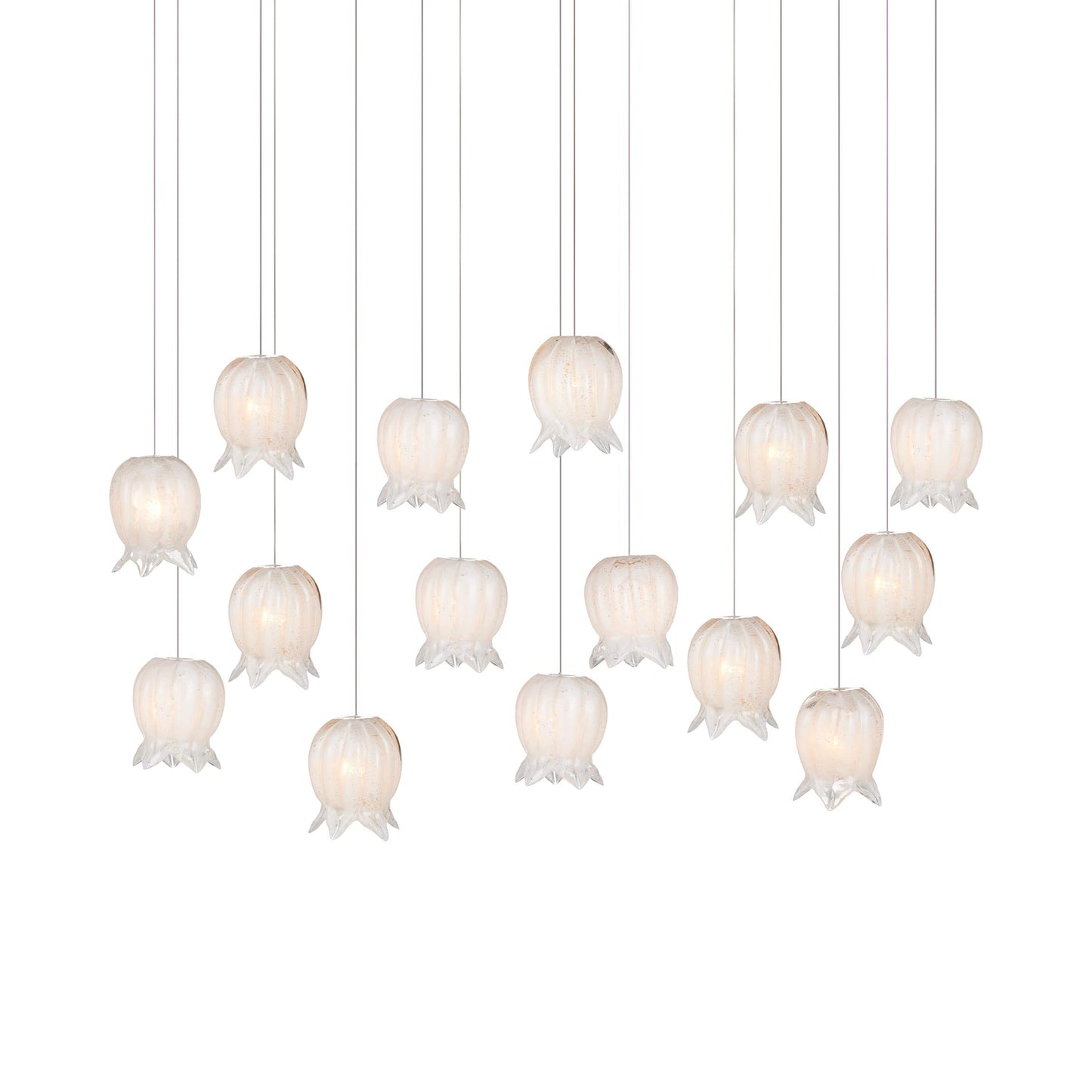 Polpo Linear Pendant Light in White (15-Light).