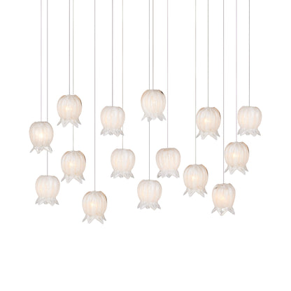 Polpo Linear Pendant Light in White (15-Light).