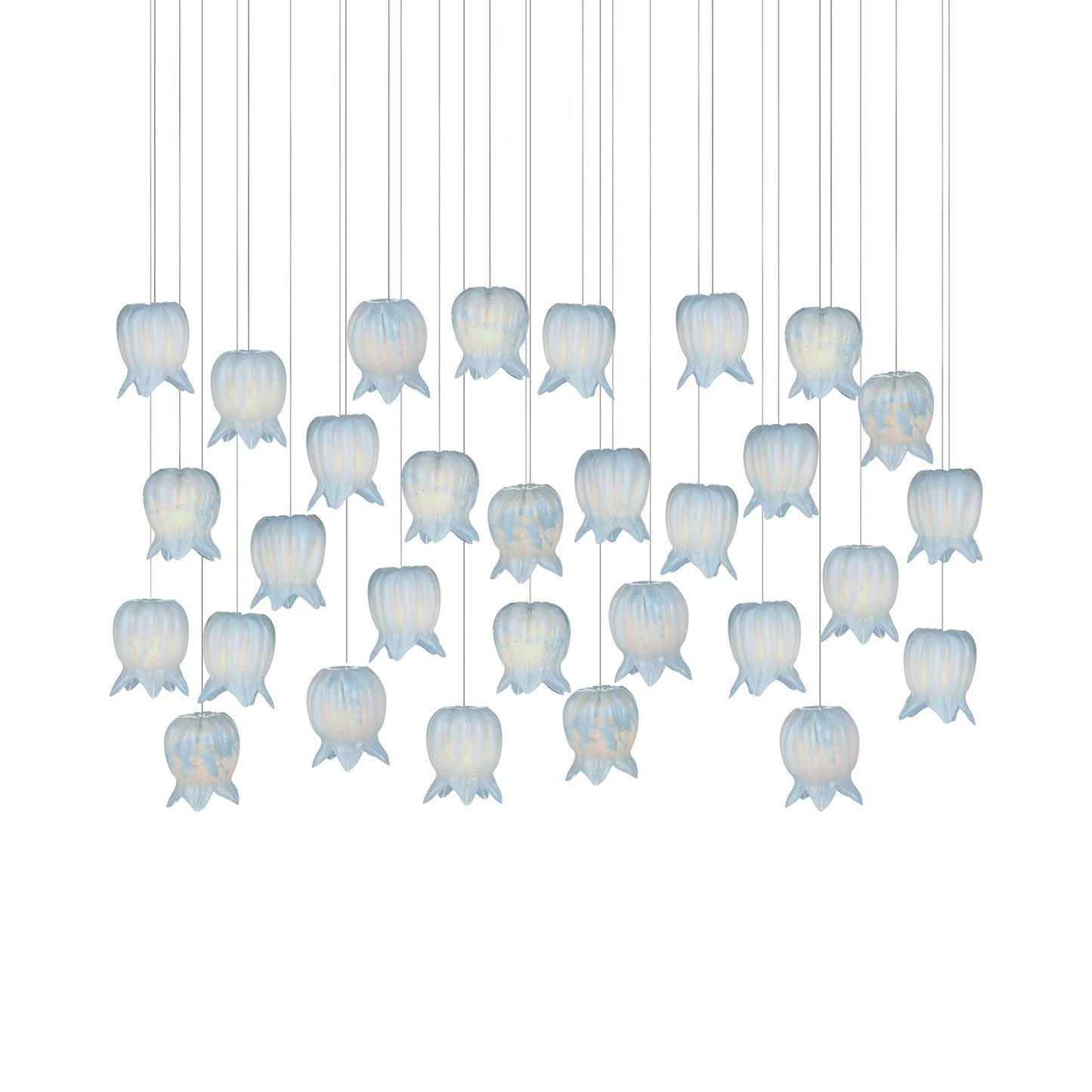 Polpo Linear Pendant Light in Blue (30-Light).