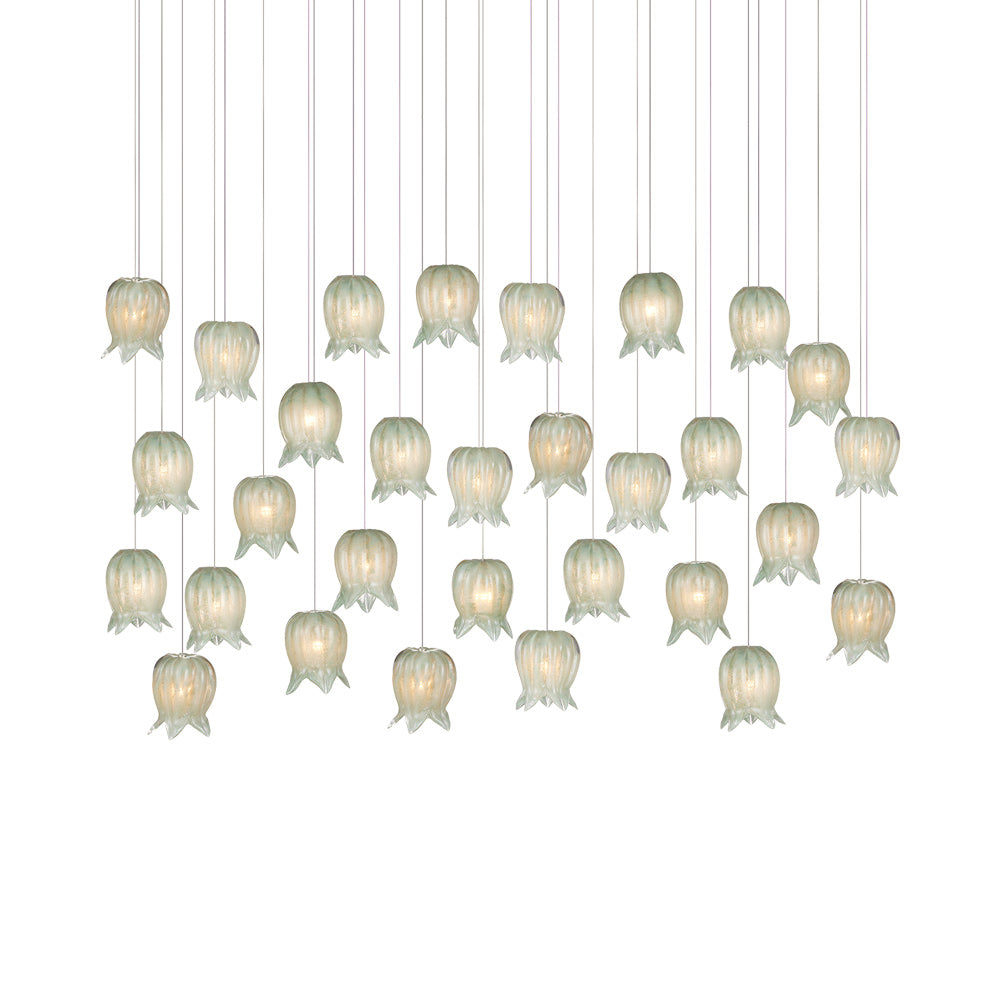 Polpo Linear Pendant Light in Green (30-Light).