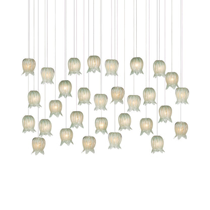 Polpo Linear Pendant Light in Green (30-Light).