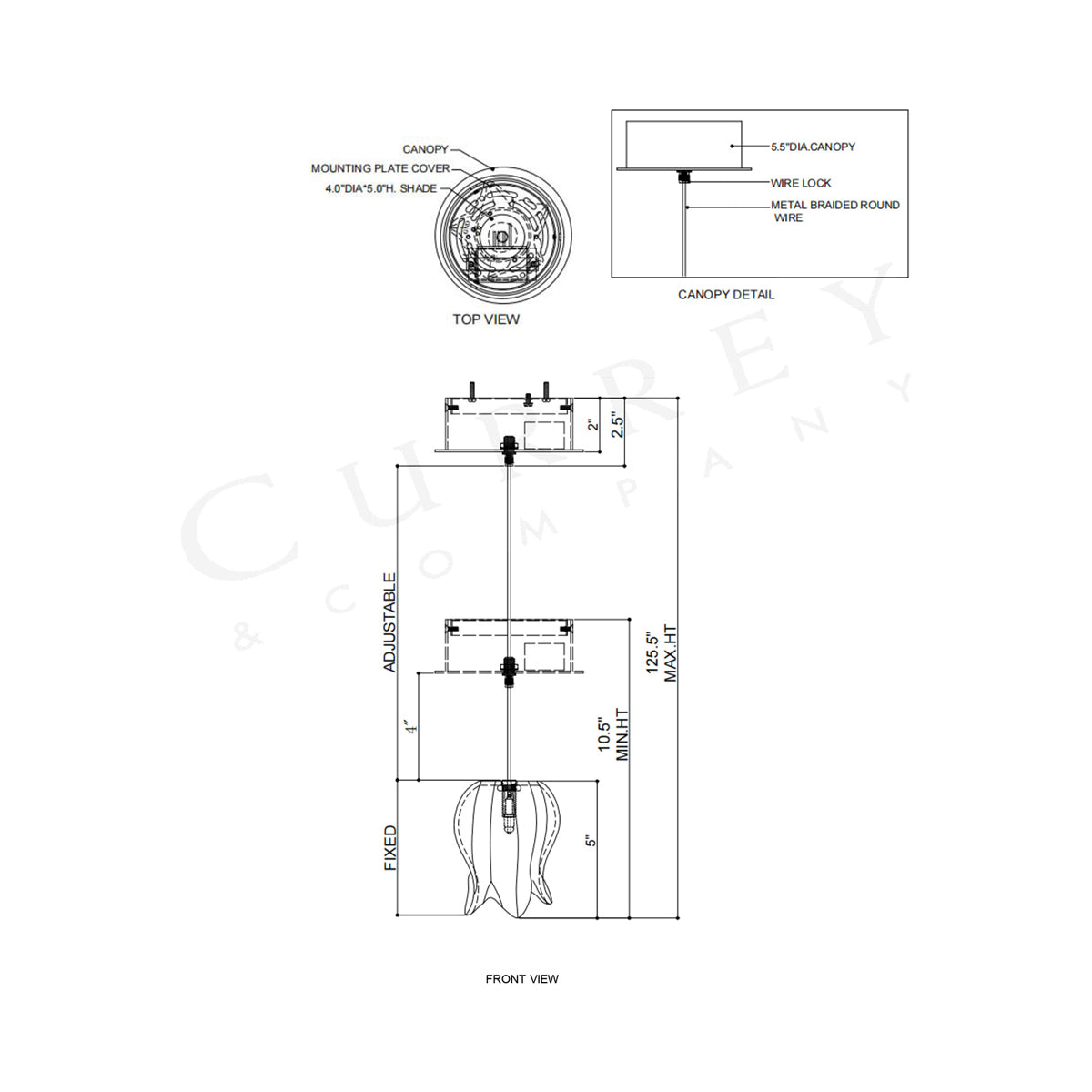 Polpo Pendant Light - line drawing.