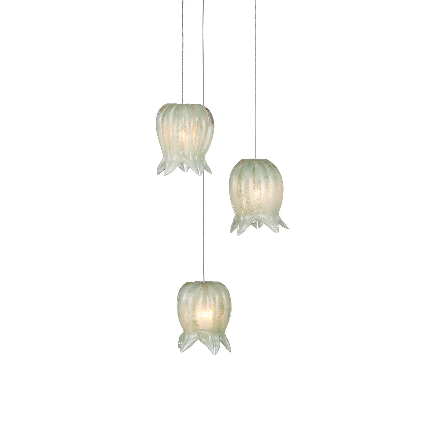 Polpo Round Pendant Light in Green (3-Light).