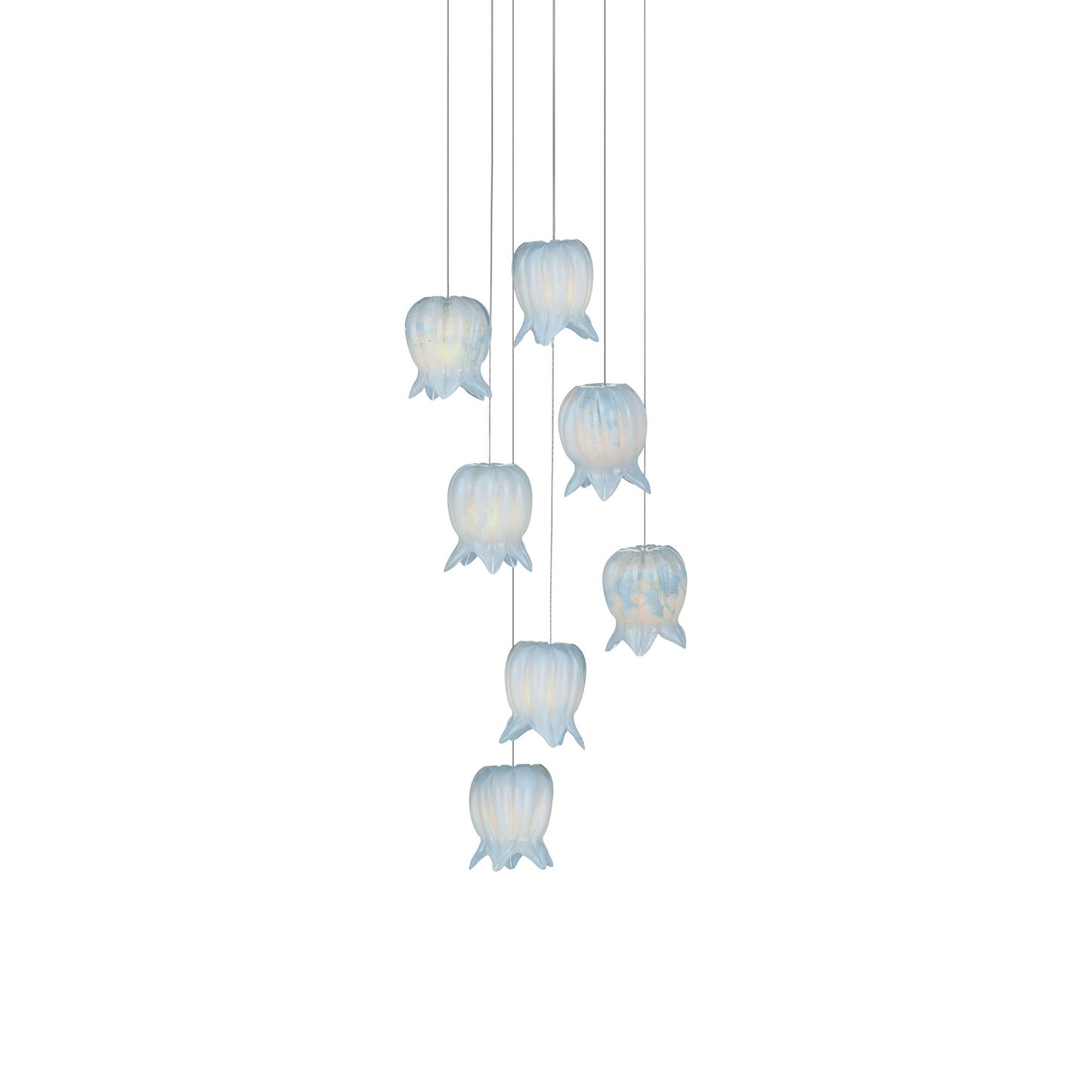 Polpo Round Pendant Light in Blue (7-Light).