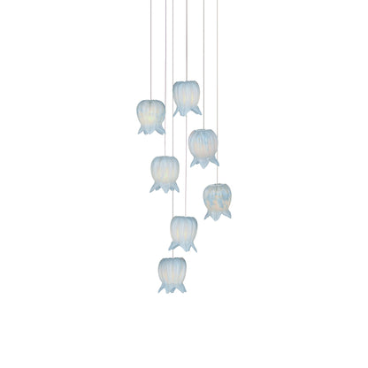 Polpo Round Pendant Light in Blue (7-Light).