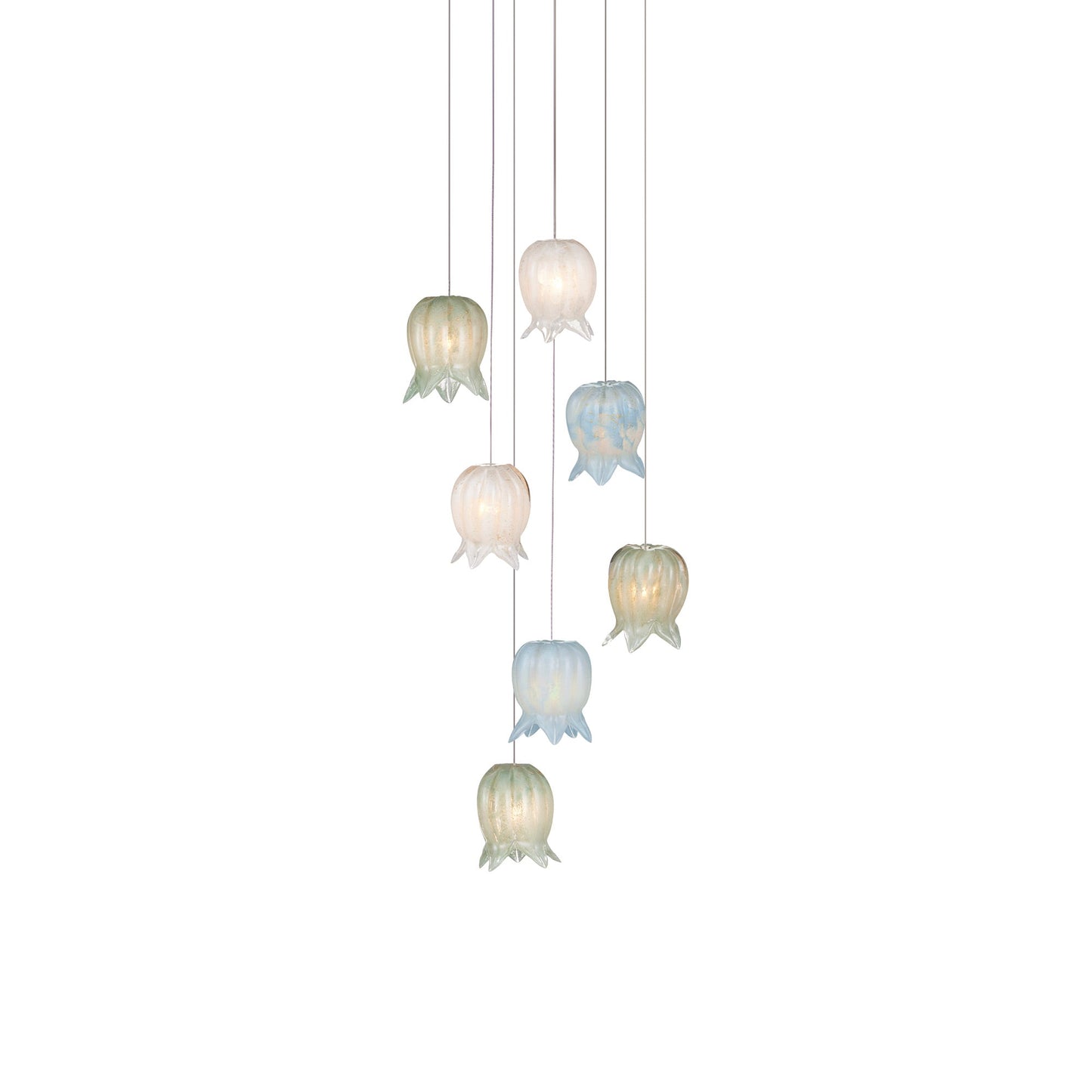 Polpo Round Pendant Light in Multi-color (7-Light).