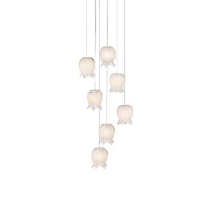 Polpo Round Pendant Light in White (7-Light).