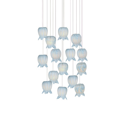 Polpo Round Pendant Light in Blue (15-Light).