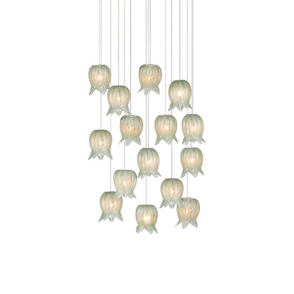 Polpo Round Pendant Light in Green (15-Light).