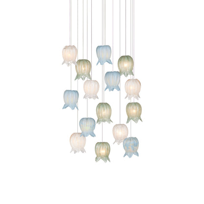 Polpo Round Pendant Light in Multi-color (15-Light).