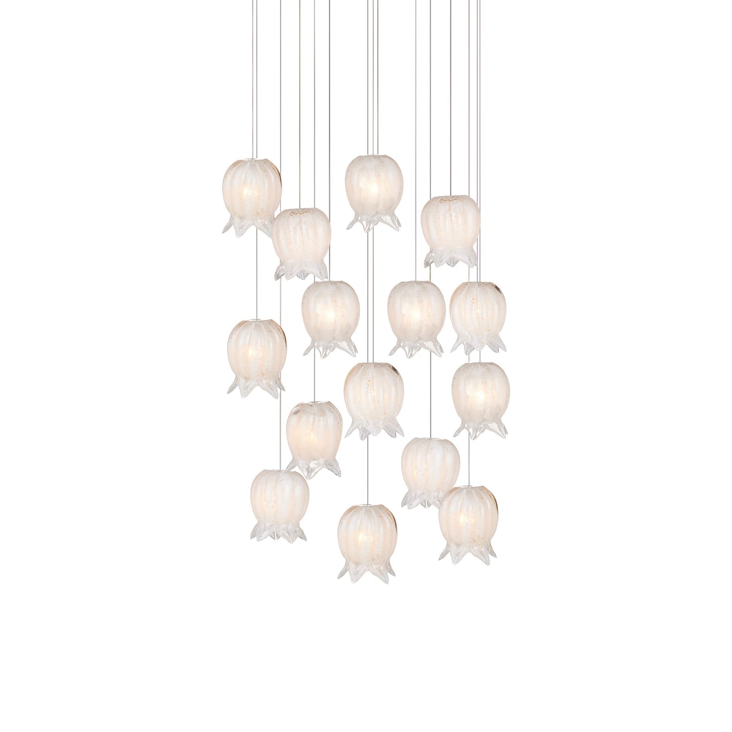 Polpo Round Pendant Light in White (15-Light).