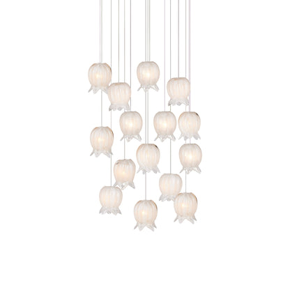 Polpo Round Pendant Light in White (15-Light).